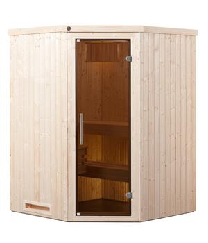 Weka Ecksauna Kiruna mit Glastür, inkl. Bio-Ofen