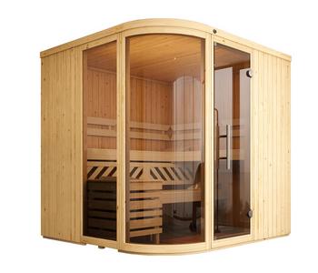 Weka Sauna Sara mit Glastür und Fenster, inkl. Ofen, Natur - Fichtenholz / Glas