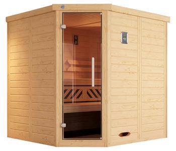 Weka Ecksauna Kami mit Glastür