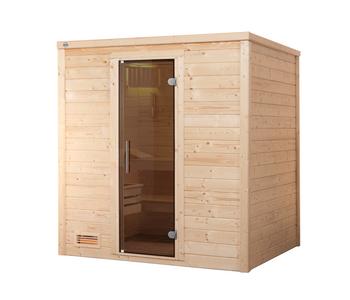 Weka Sauna Bergen mit Glastür, Natur - Fichtenholz / Glas