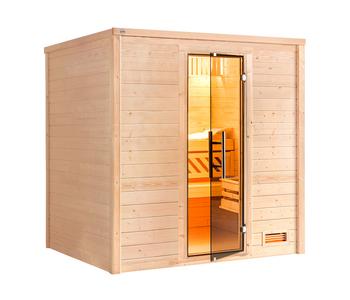 Weka Sauna Bergen mit Glastür, Natur - Fichtenholz / Glas