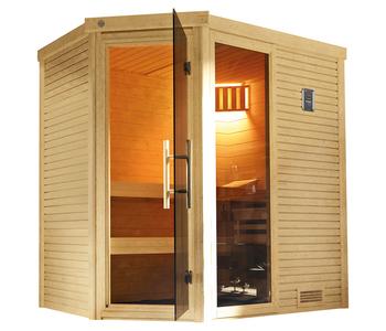 Weka Sauna Cubilis mit Glastür und Fenster, Natur - Fichtenholz / Glas