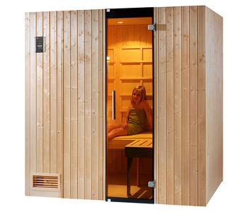 Weka Infrarotkabine Uppsala Kombi, inkl. OS-Ofen, Natur - Fichtenholz / Glas