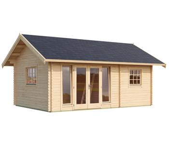 Lasita Maja Blockbohlenhaus Caroline 2.1, ca. B675/H330,6/T489,9 cm, Natur - Fichtenholz