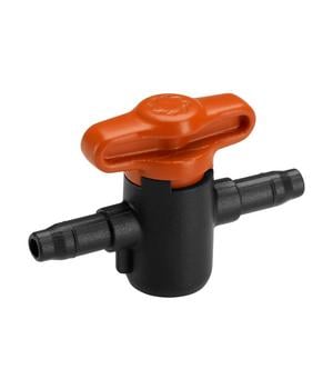 3 x GARDENA Micro-Drip-System Absperrventil, 3/16", 2 Stk, Schwarz / Orange - Kunststoff