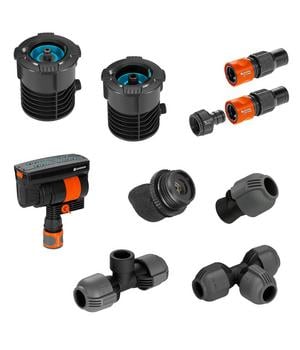 GARDENA Sprinklersystem Start-Set Pipeline mit Viereckregner, 13-teilig