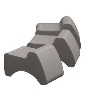 Spang Terrakotta-Füßchen, ca. B6,5/H3,8/T4 cm, 3 Stk., Grau - Ton