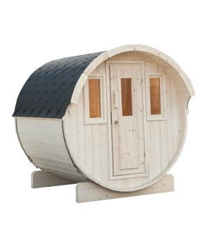 Wolff Finnhaus Saunafass Basic 230 Bausatz, ca. B205/H210/T230 cm, Natur - Holz / Erlenholz Glas