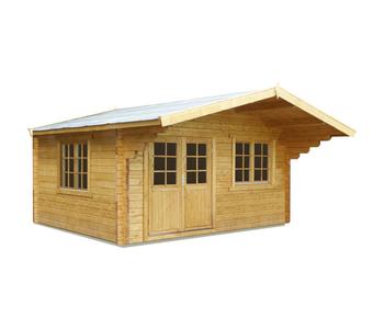 Wolff Finnhaus Gartenhaus Nordkap 44-D, Braun - Holz, Glas