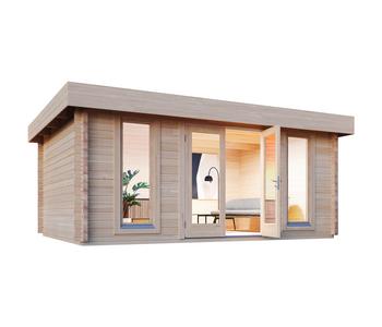 Wolff Finnhaus Gartenhaus Malmö 44-D, Braun - Holz / Glas