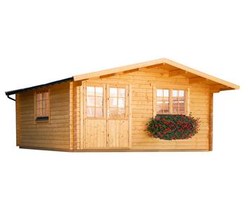 Wolff Finnhaus Gartenhaus Nordkap 70-D, Natur - Holz / Glas