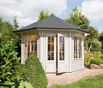 Wolff Finnhaus Pavillon Milano 3.0, ca. B360,3/H330/T360,3 cm, Schwarz - Holz / Glas