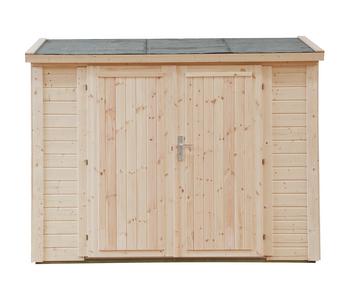Wolff Finnhaus Premium Geräteschrank 20-D, ca. B260/H178/T122 cm, Natur - Holz