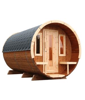 Wolff Finnhaus Saunafass 280 de luxe Bausatz, Thermoholz, ca. B235/H242/T280 cm