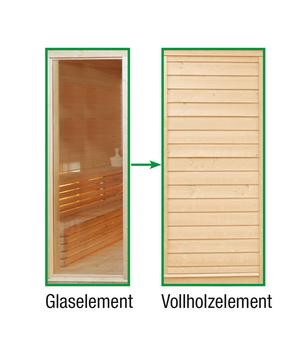 Wolff FinnhausTauschelement Paradiso Glas zu Vollholz, Natur - Holz