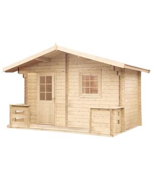 Wolff Finnhaus Saunahaus de luxe Sanna 70, ca. B460/H280/T322 cm, Natur - Holz / Glas