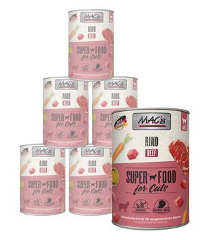 MAC's CAT Nassfutter für Katzen Fleischmenü, 6 x 400 g