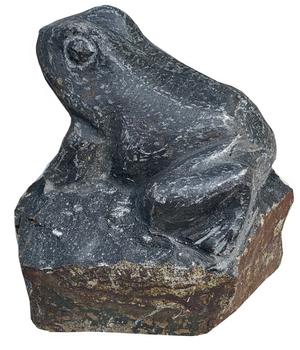 Dehner Basalt-Frosch, ca. B22/H18/T22 cm, Dunkelgrau - Stein