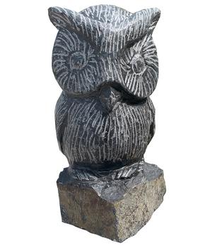 Dehner Basalt-Eule, ca. B14/H25/T14 cm, Dunkelgrau - Stein