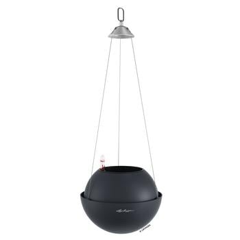 LECHUZA BOLA Color, All-in-One Set, Dunkelgrau - Kunststoff / Edelstahl