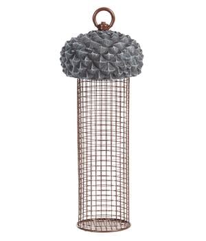 Dehner Natura Premium Futtersäule Valeria, ca. Ø10,2/H28,1 cm, Braun / Grau - Metall Kunststoff
