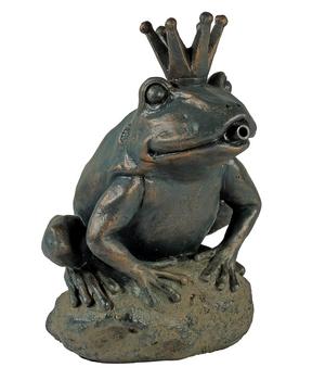 Ubbink Polyresin-Wasserspeier Froschkönigin, ca. B19/H27/T20 cm, Anthrazit, Bronze - Polyresin