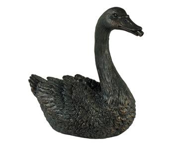 Ubbink Polyresin-Wasserspeier Schwan, ca. B27/H27/T14 cm, Anthrazit / Bronze - Polyresin