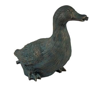 Ubbink Polyresin-Wasserspeier Ente, ca. B15/H24/T29 cm, Anthrazit, Bronze - Polyresin