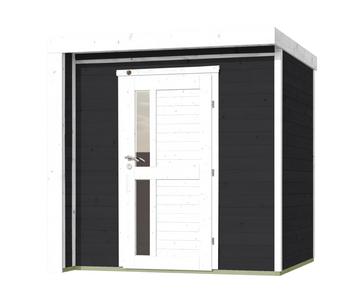Weka Gartenhaus 262 C, ca. B214/H218/T215 cm, Dunkelgrau - Fichtenholz