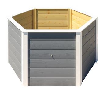 Weka Elementhochbeet 6-Ecke 669, ca. B143/H68,5/T143 cm, Grau - Fichtenholz