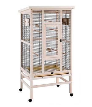 ferplast Vogelvoliere Wilma, hellbraun, ca. B83/H158/T67 cm, Hellbraun / Schwarz - Holz Metall