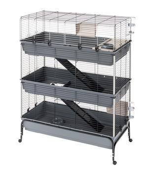 ferplast Nagerheim Rabbit 120 Tris, grau, ca. B118/H166/T58 cm, Dunkelgrau - Metall / Kunststoff