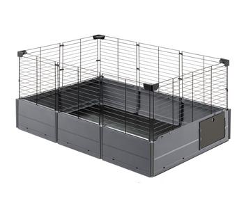 ferplast Nagerheim Multipla Open, schwarz, ca. B107/H50/T72 cm, Dunkelgrau - Metall / Kunststoff