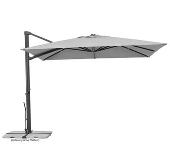 Schneider Ampelschirm Rhodos Smart, quadratisch, ca. B300/T300 cm, Hellgrau - Aluminium, Polyester