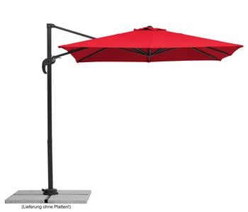 Schneider Ampelschirm Rhodos Junior, quadratisch, ca. B230/T230 cm, Rot - Aluminium, Polyester