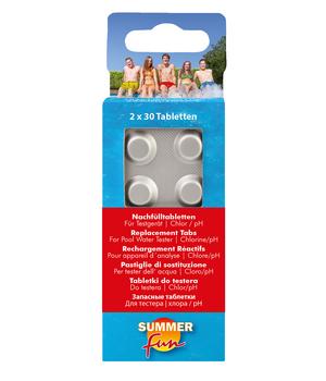 Summer Fun Nachfülltabletten Wassertestgerät, 60 Stk., Blau