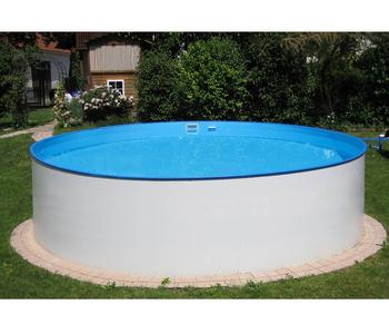 Summer Fun Stahlwandpool-Set Einsteiger, rund, ca. Ø350/H90 cm, Weiß / Blau - Stahl PVC Kunststoff