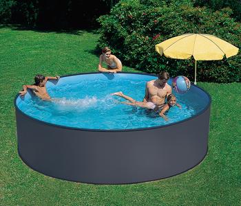 Summer Fun Stahlwandpool-Set Einsteiger Pro, rund, anthrazit