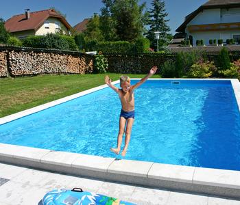 Summer Fun Styroporbecken-Set mit Edelstahlleiter, Blau - Styropor / PVC Edelstahl