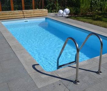 Summer Fun Styroporbecken-Set mit Edelstahlleiter, Blau - Styropor / PVC Edelstahl