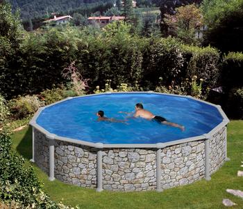 Summer Fun Stahlwandpool-Set, rund, Steinoptik