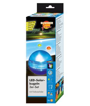 Summer Fun LED Solarkugel Set, 3-teilig, Bunt - Kunststoff