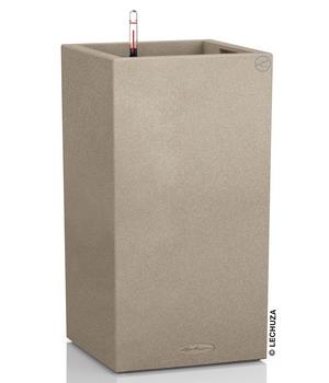 LECHUZA Kunststoff-Topf Canto Stone, quadratisch, Hellbraun - Kunststoff
