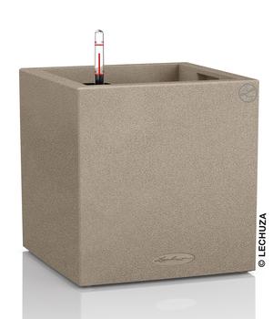 LECHUZA Kunststoff-Topf Canto Stone, quadratisch, Beige - Kunststoff