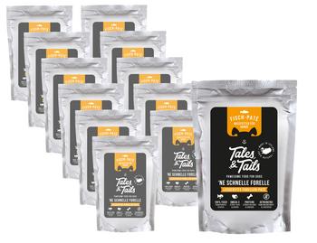 Tales & Tails Paté-Nassfutter für Hunde Ne schnelle Forelle, 12 x 100 g/6 x 300 g