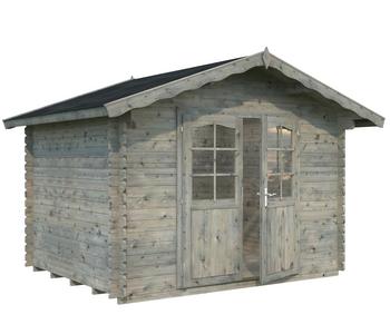 Palmako Gartenhaus Vivian, ca. B364/H245/T294 cm, Grau - Fichtenholz / Glas