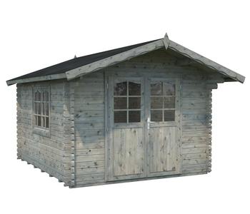 Palmako Gartenhaus Sally, ca. B362/H263/T440 cm, Grau - Holz / Glas