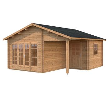 Palmako Gartenhaus Irene, ca. B564/H321/T598 cm, Braun - Holz / Glas