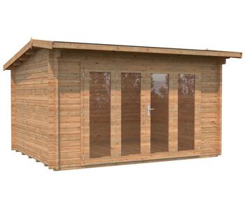 Palmako Gartenhaus Ines, ca. B434/H249/T379 cm, Braun - Holz / Glas
