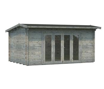 Palmako Gartenhaus Ines, ca. B524/H249/T379 cm, Grau - Holz / Glas